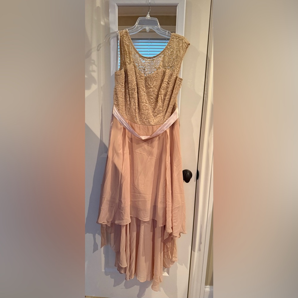 Champagne Hi-Low Lace Dress – Mother of the Groom, Fits Like 20W ✨
